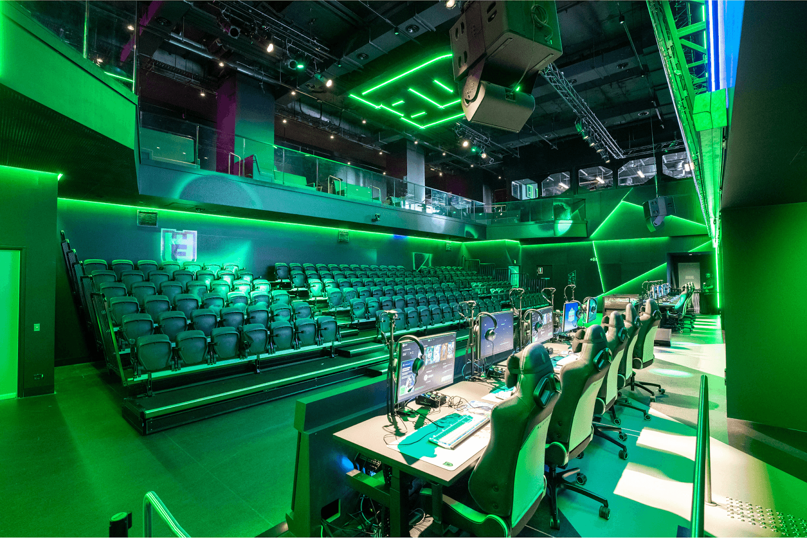 A person on a simulation driving rig in the Arena at Fortress