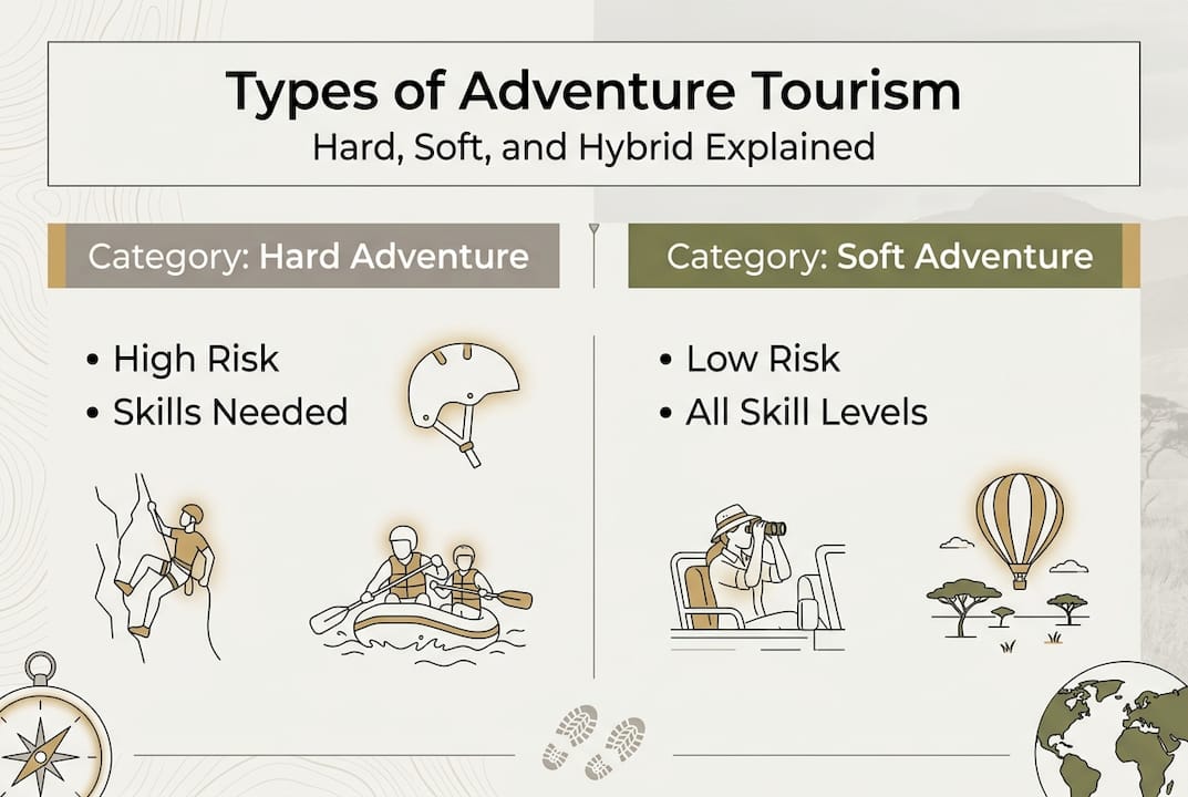 Infographic types of adventure tourism segments