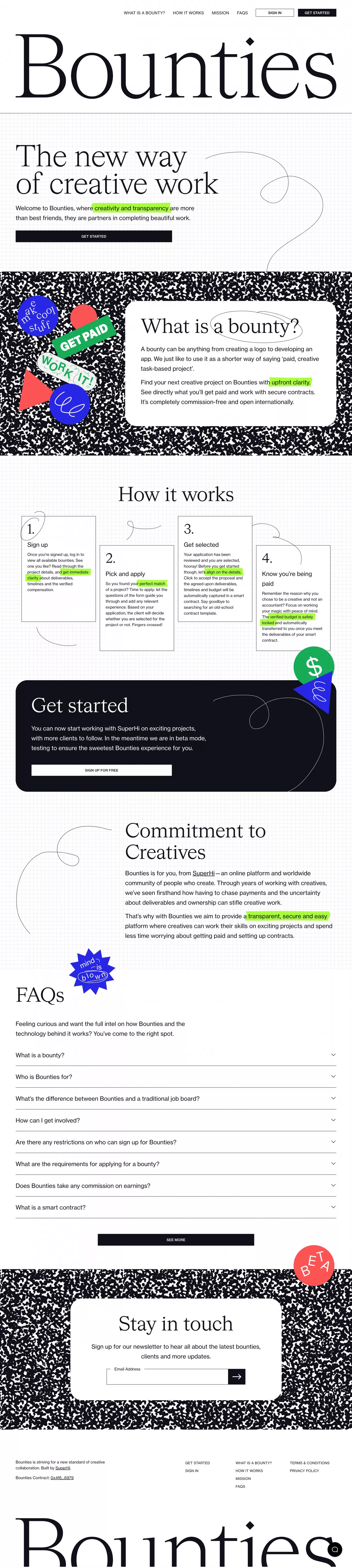 Find and work on your next creative proj landing page screenshot showcasing Design and HR design