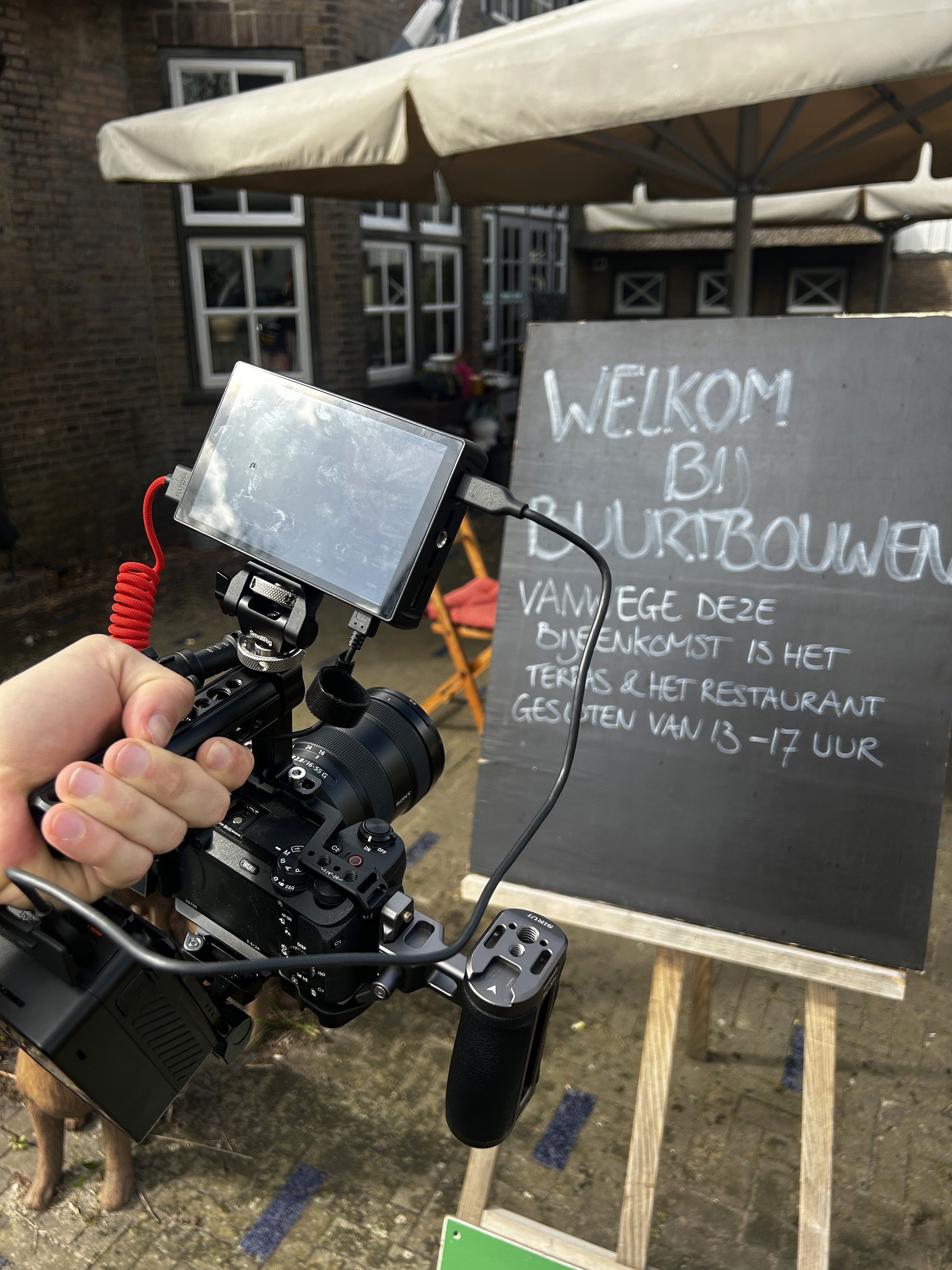 Werktafel tijdens buurtbijeenkomst