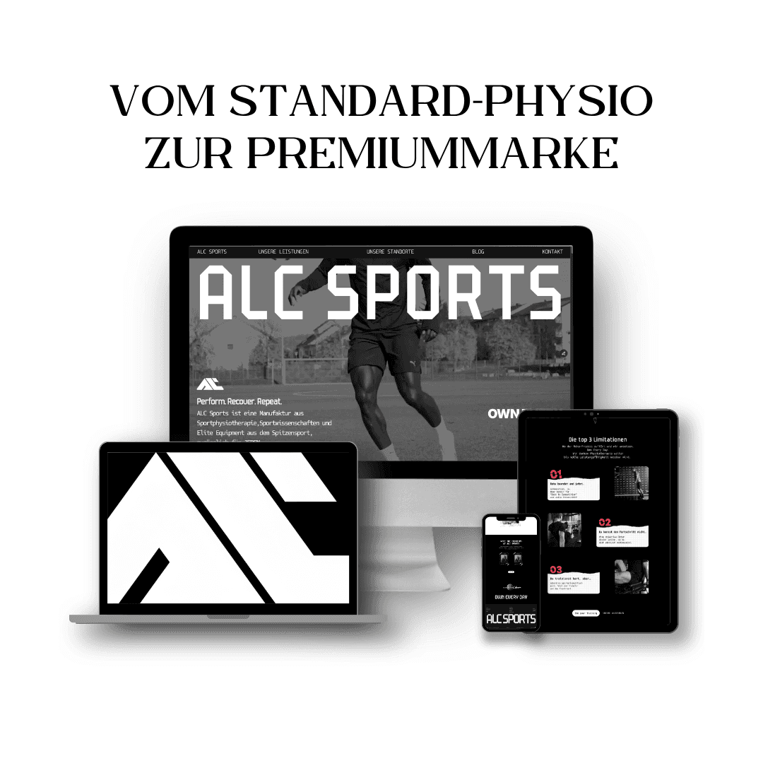 ALC Sports Rebranding – vom Standard-Physio zur Premiummarke auf Multi-Device-Mockup