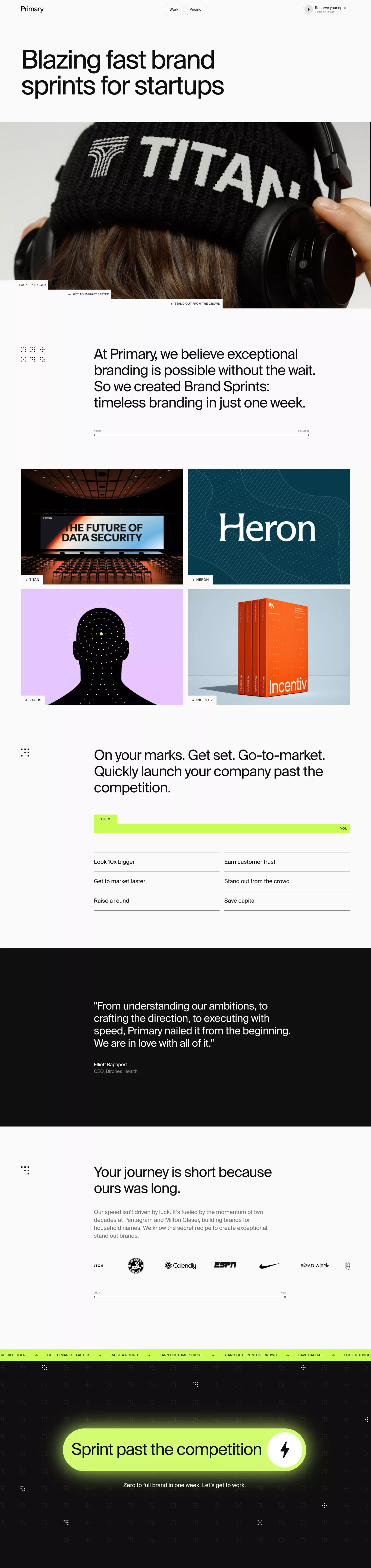 Primary portfolio page screenshot showcasing Design design