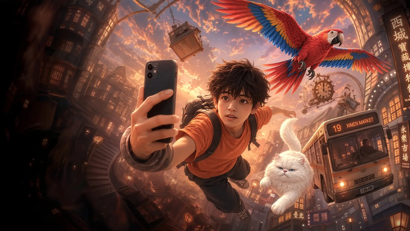 Selfie Boy Flying Theater concept artwork