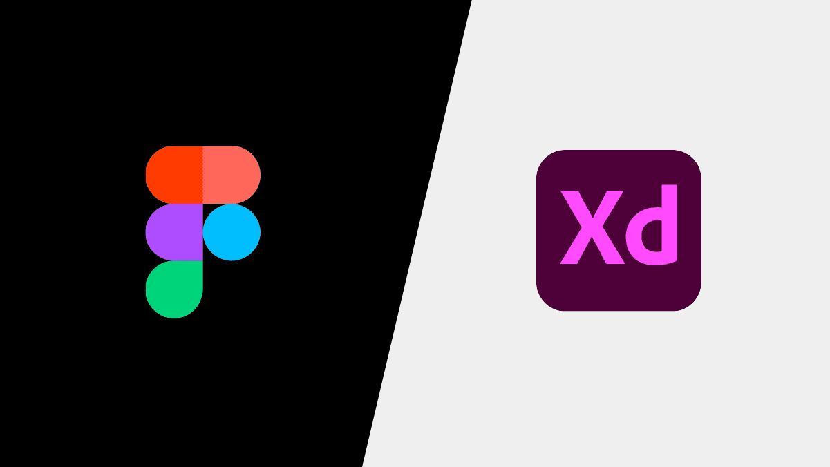 Figma and Adobe XD logos side by side comparing UX prototyping tools