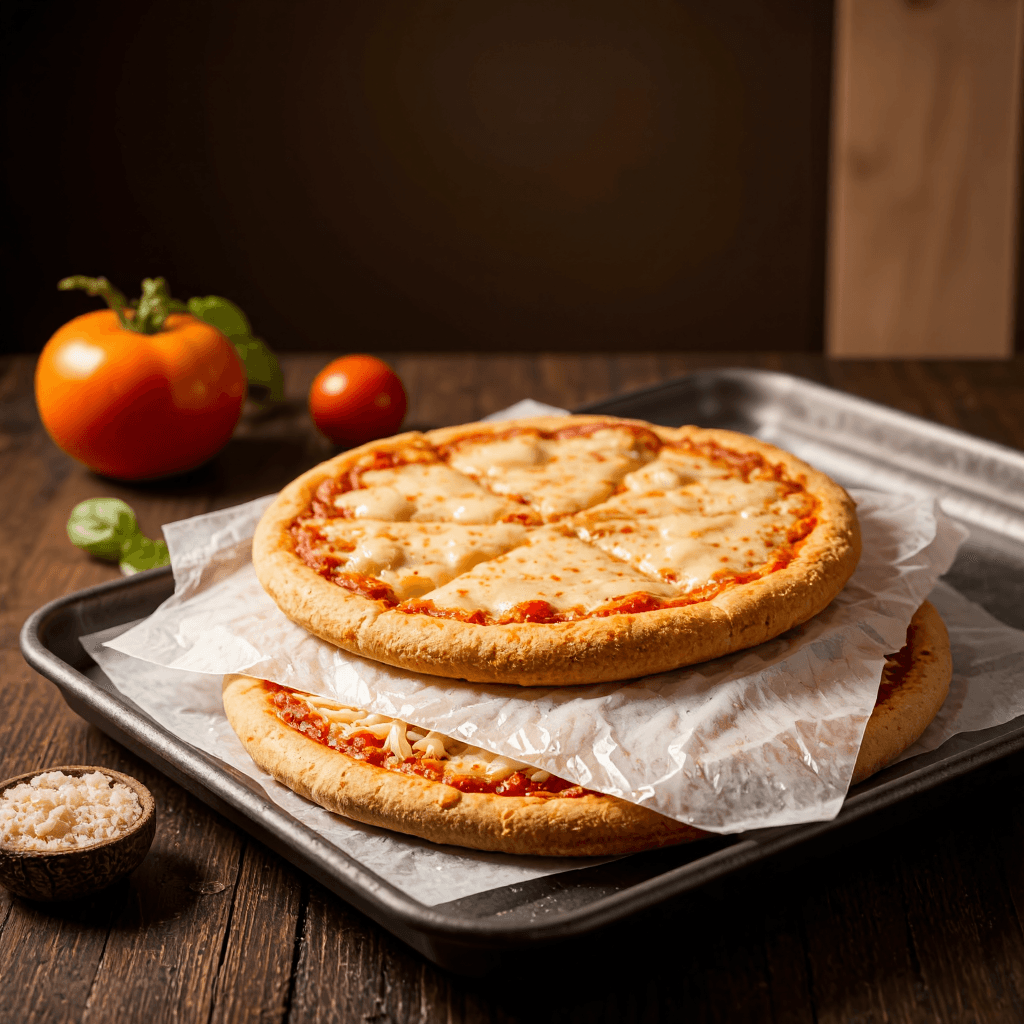 product photography of a tray of frozen pizza