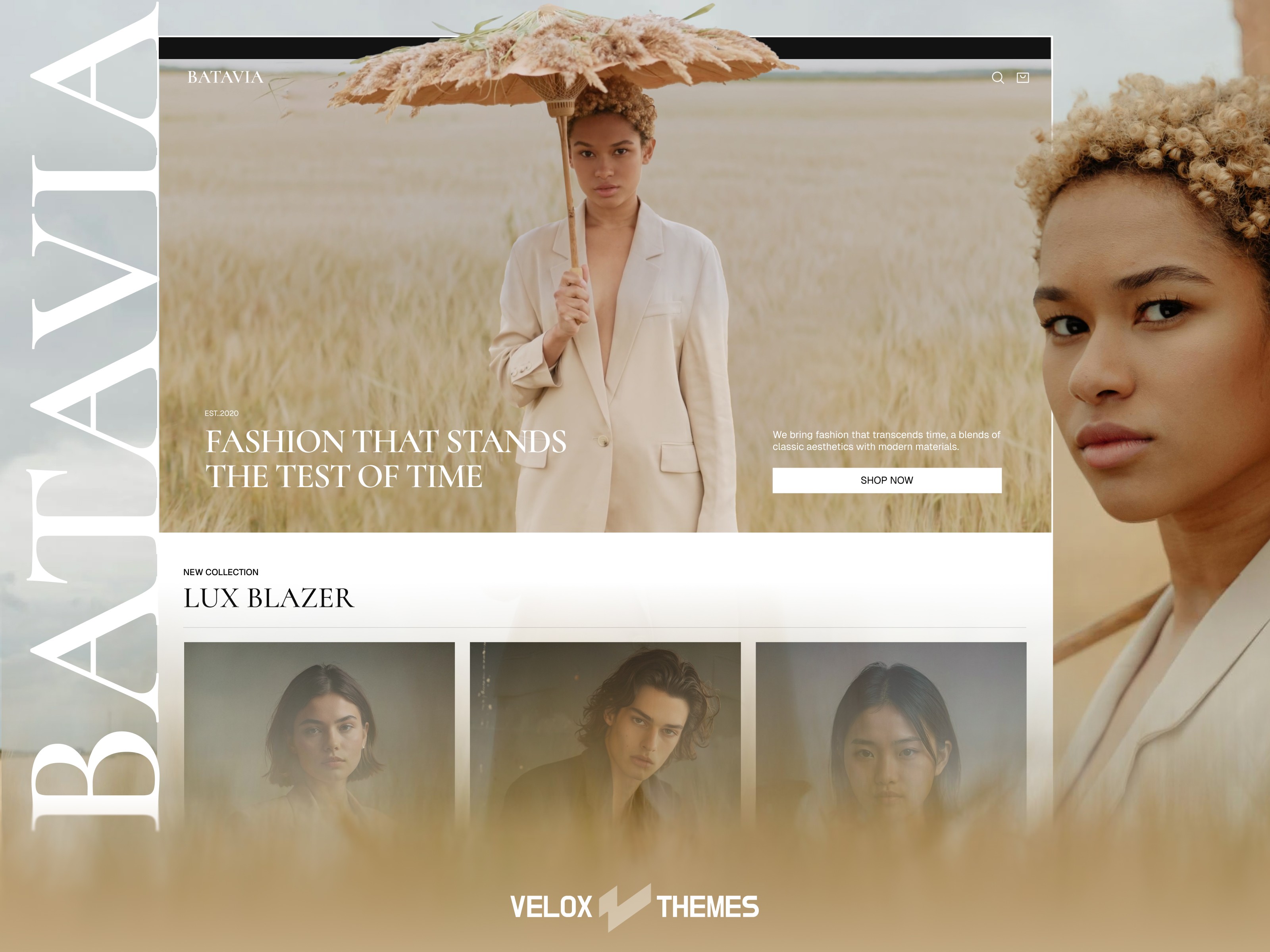 Batavia minimalist sophisticated e-commerce framer template