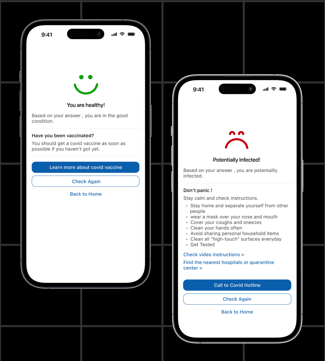 Self checker mock ups