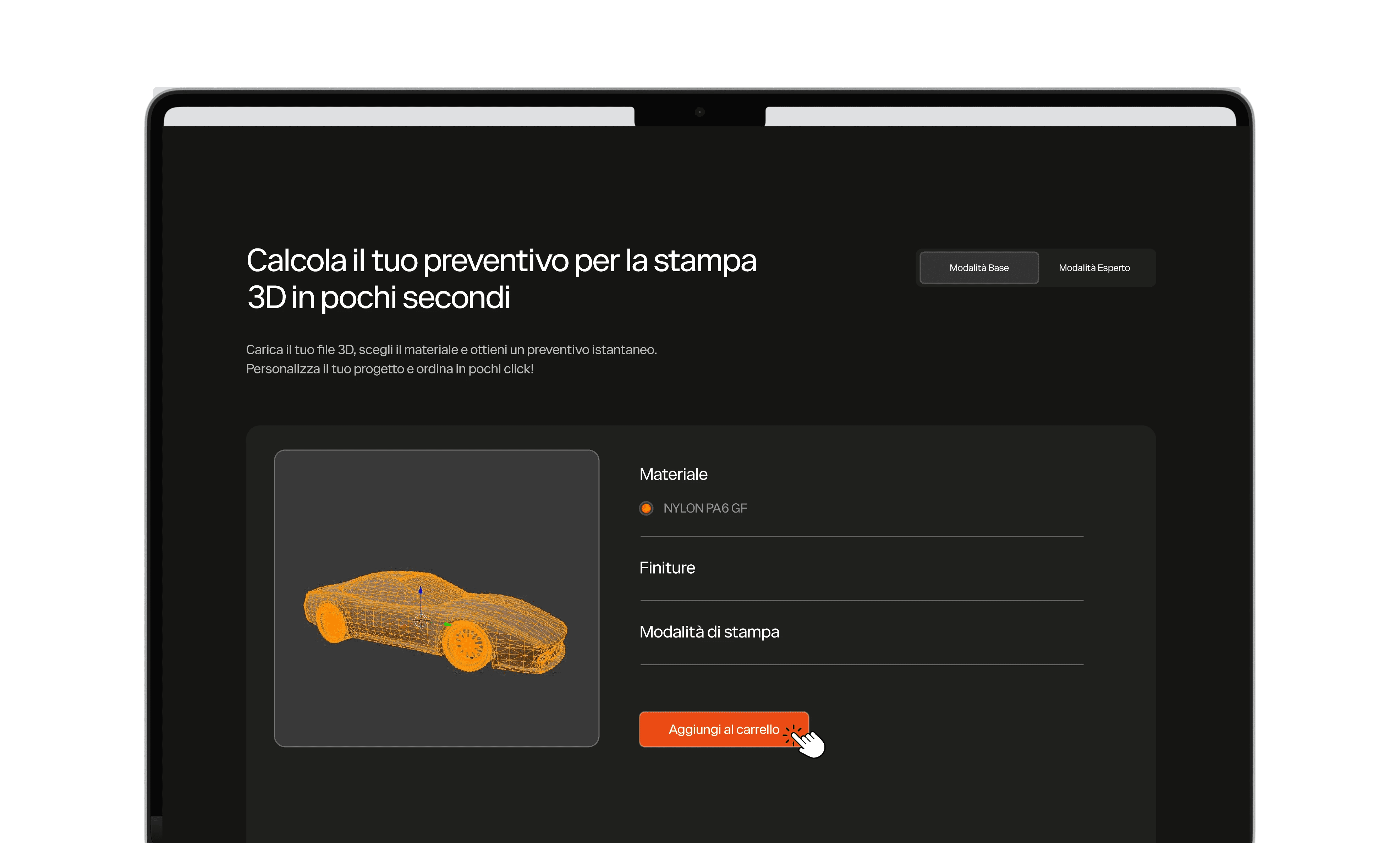 Anteprima del nuovo strumento online per preventivi di stampa 3D: calcolo istantaneo e gratuito direttamente dal sito