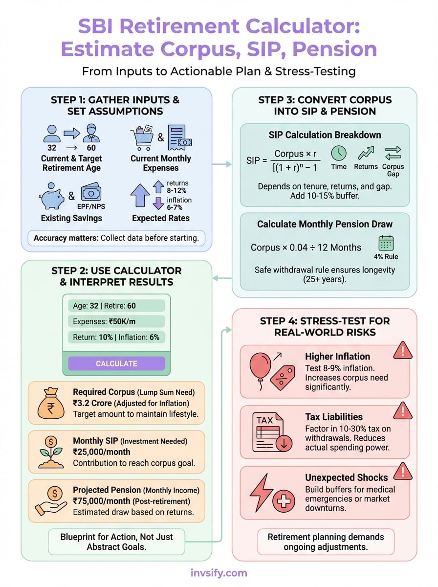 sbi retirement calculator infographic