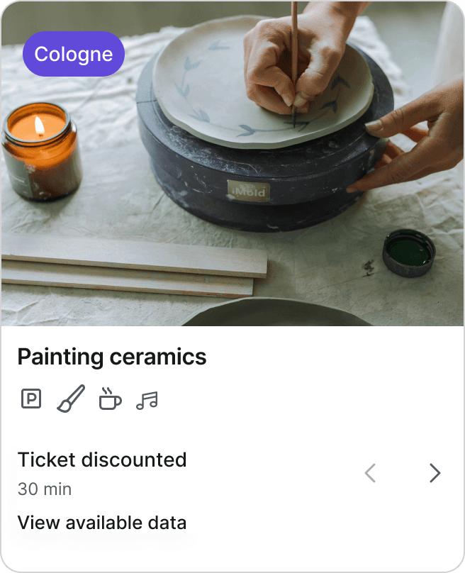Booking view from the booking system of a wine tasting. The tour lasts 120 minutes and is available at various times.