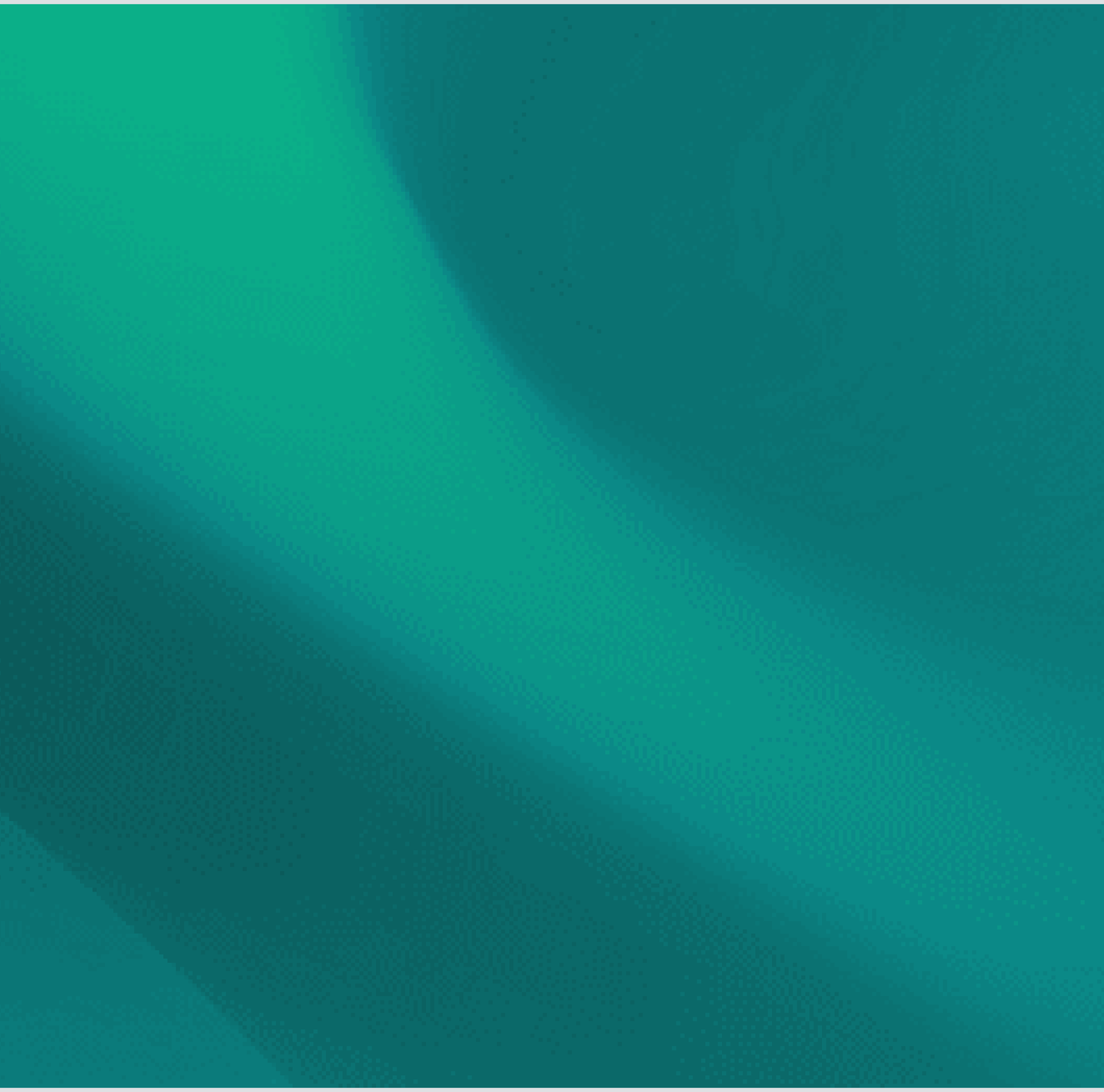 Teal and green gradient background with soft curves.