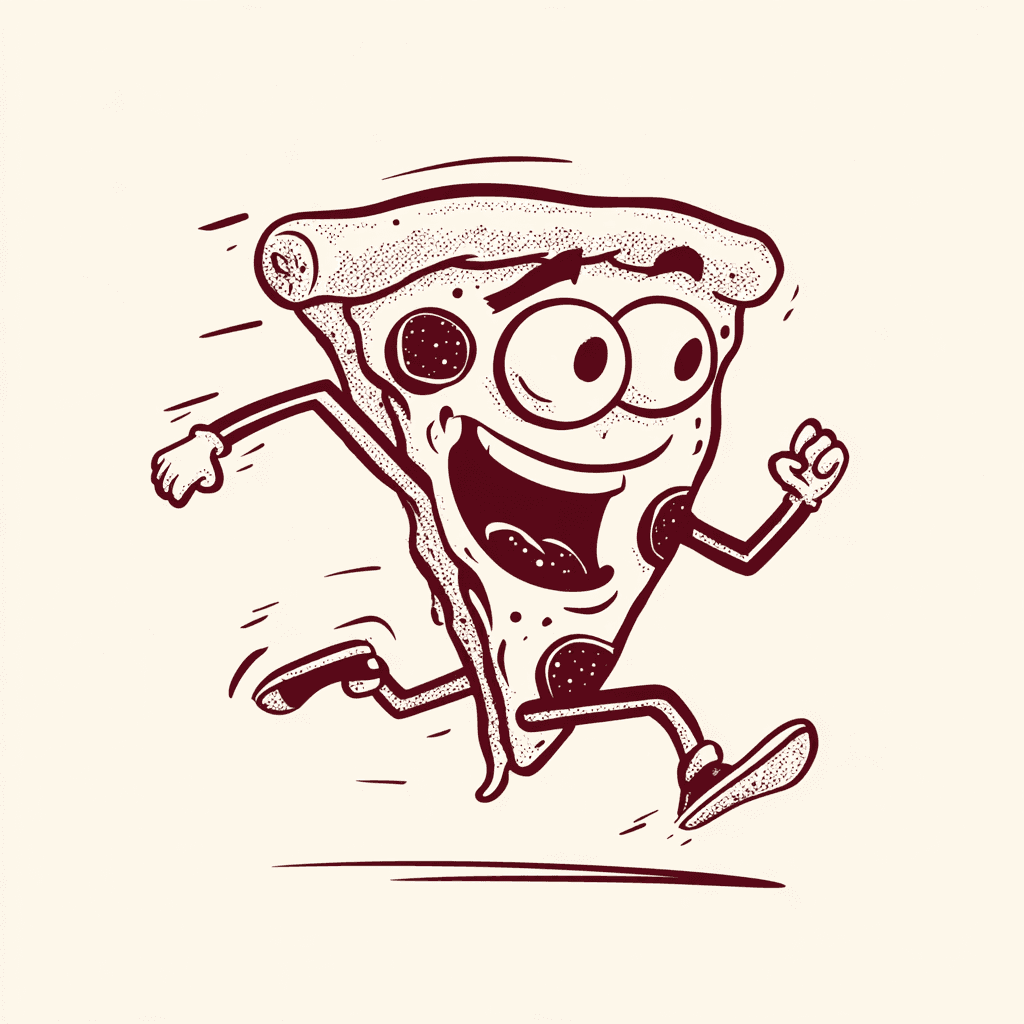 An image of a running mascot