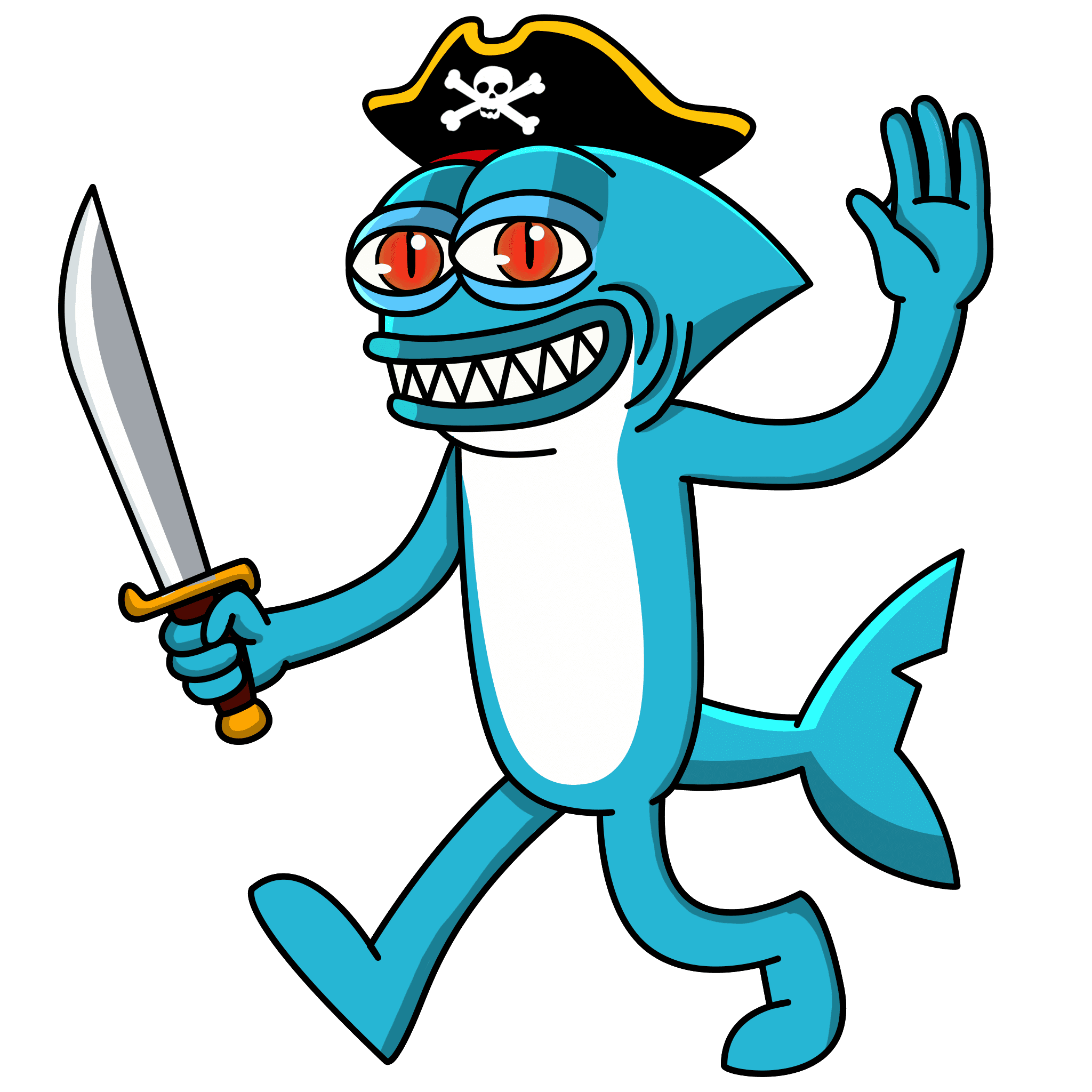 illustration of a coin shaped character walking between clouds