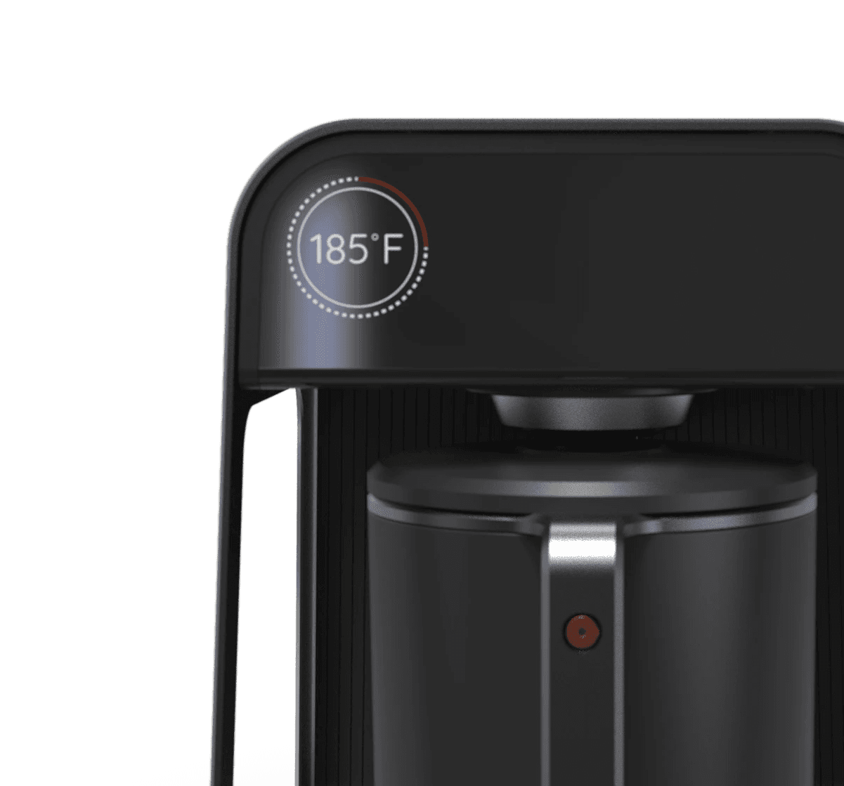 An electronic display on a modern coffee maker.