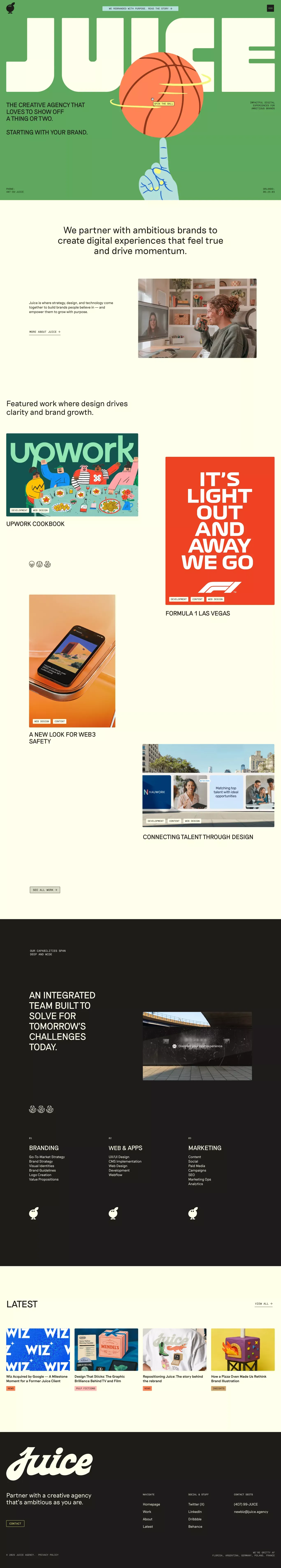 Creative Branding & Web Agency in Orland portfolio page screenshot showcasing Advertising and Design design