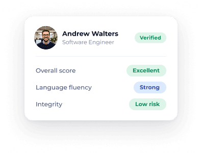 Andrew Walters candidate scorecard