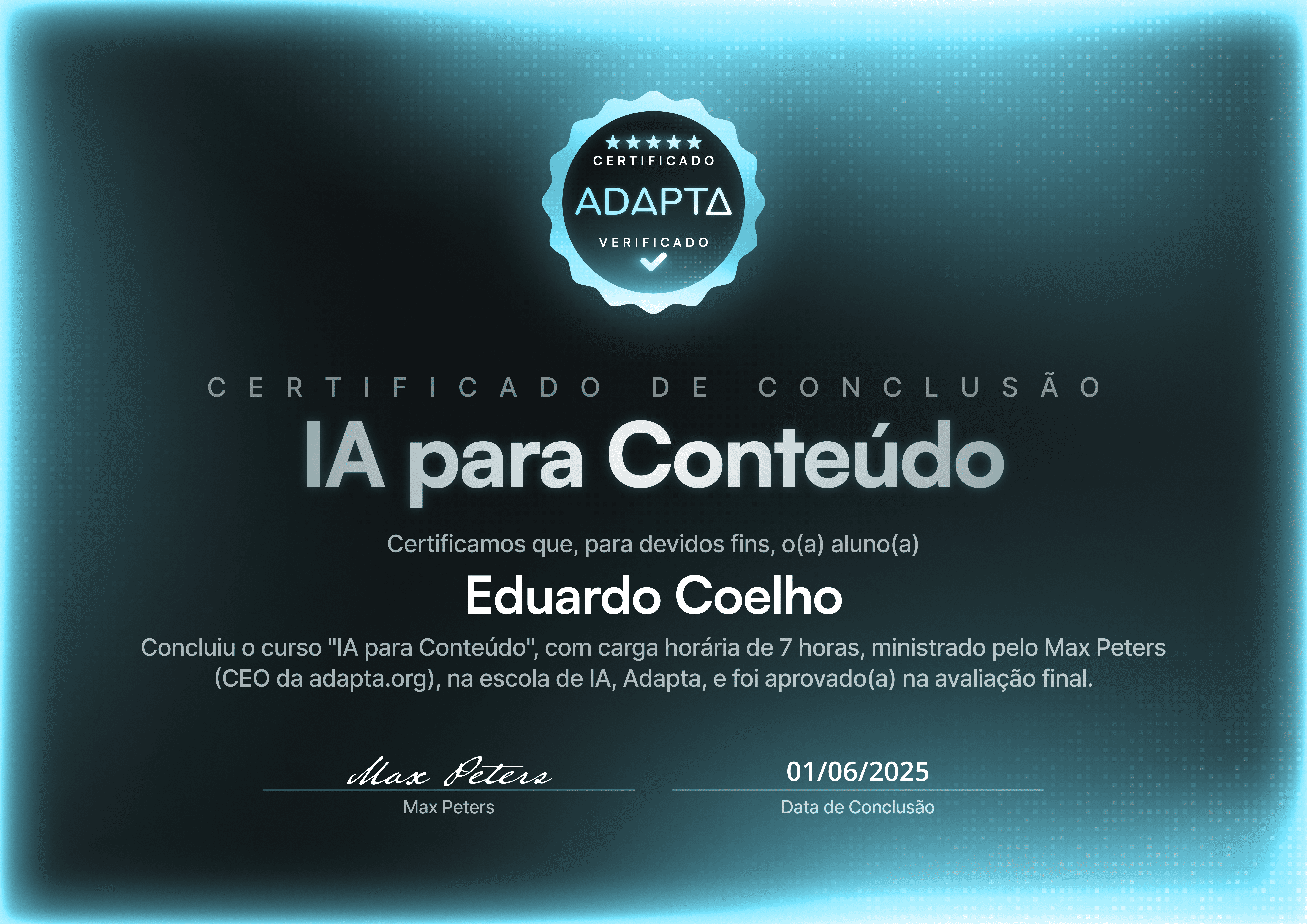 Certificado IA para Conteúdo
