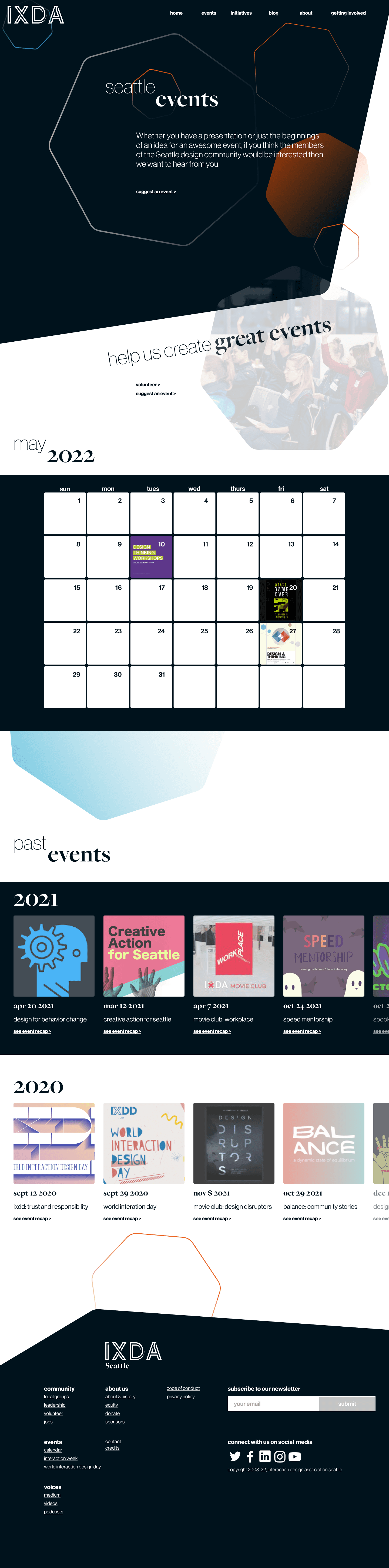 event website mockup