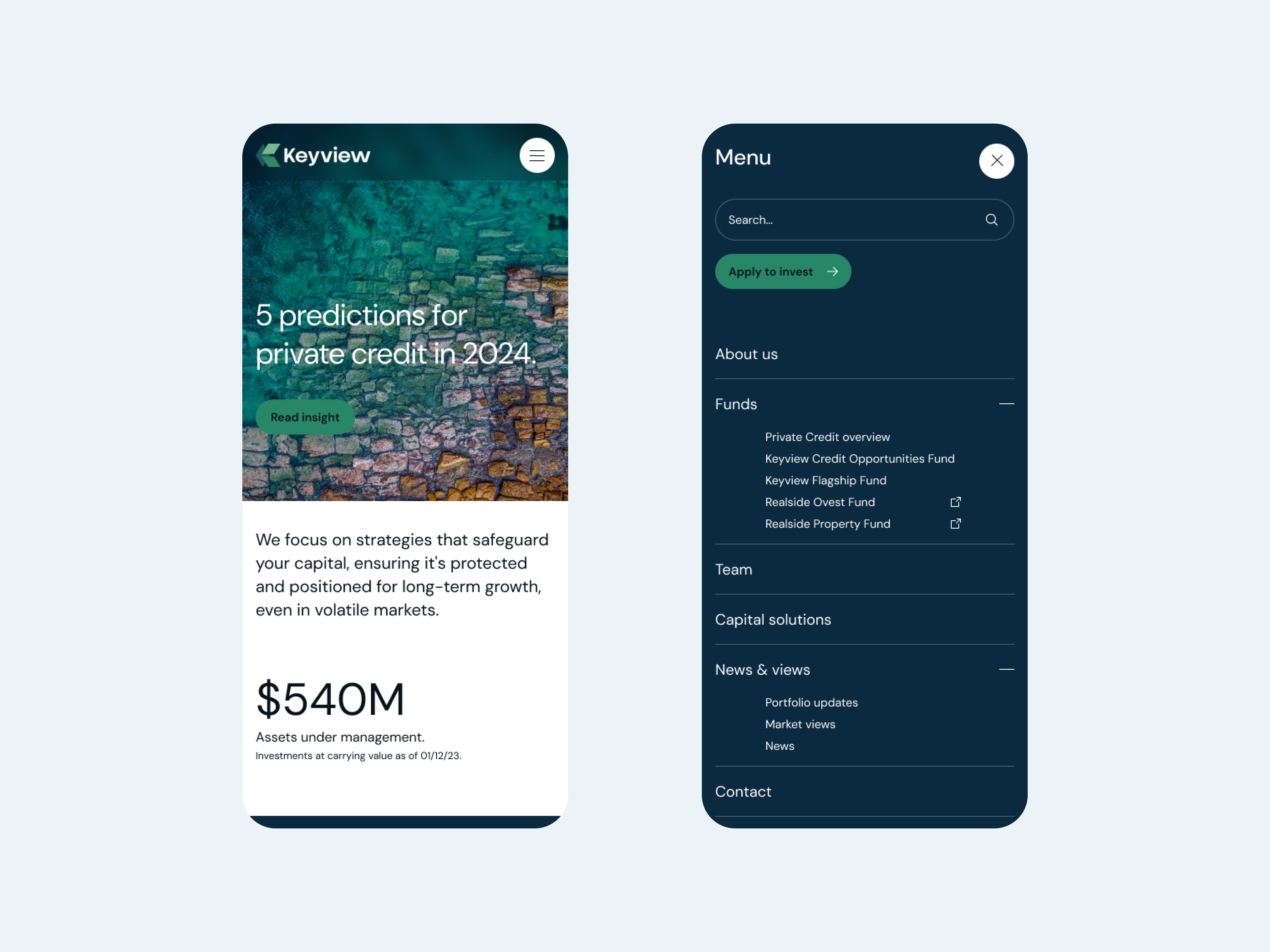 Keyview Financial website design fintech australia mobile