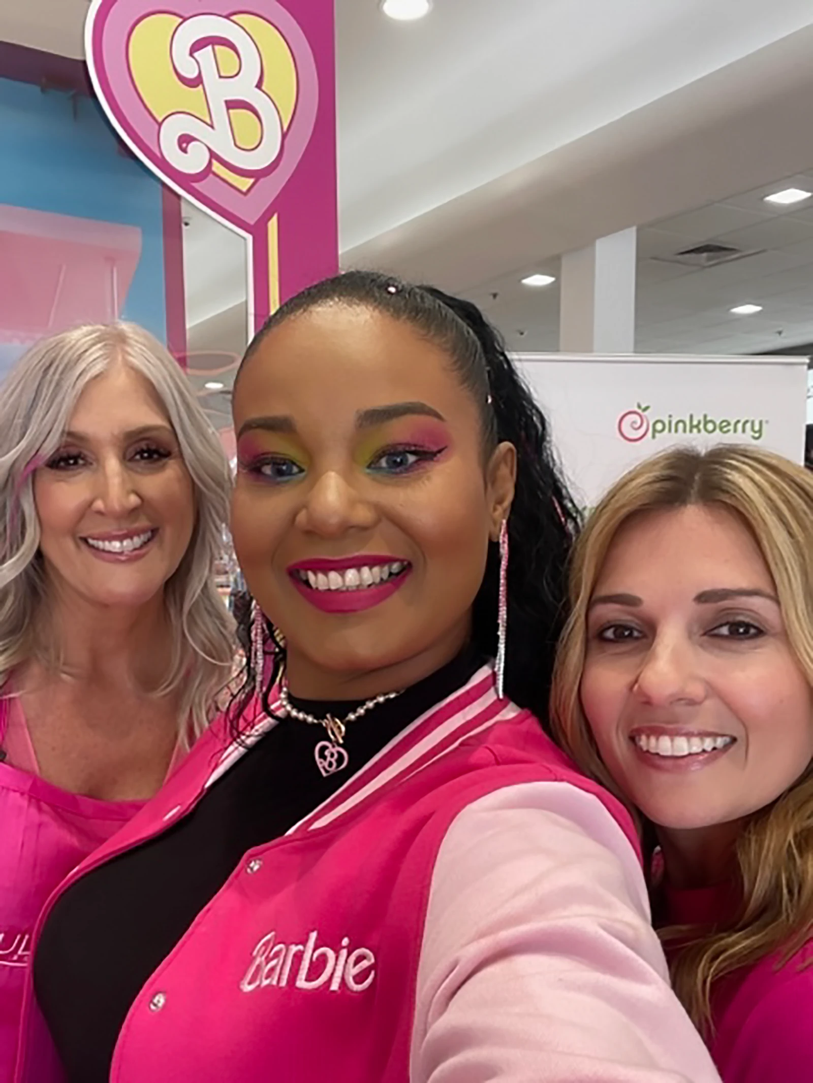 Michelle Luna Casson, director of national events at Ulta Beauty with Andie Maxie, Education Coordinator at Beauty Barrage during a NYX “Barbie” event.