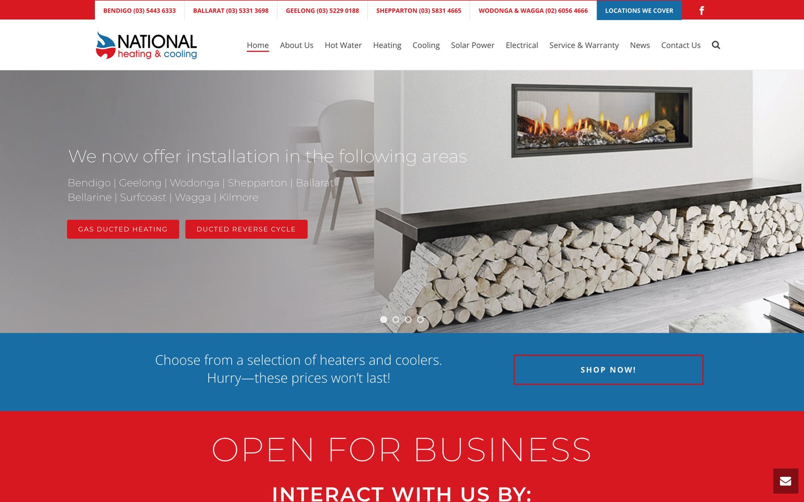 The current National Heating & Cooling website home page