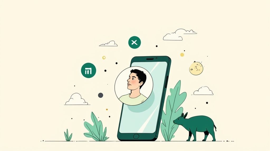 Ein professionell aussehendes Profilbild einer Frau vor einem neutralen Hintergrund