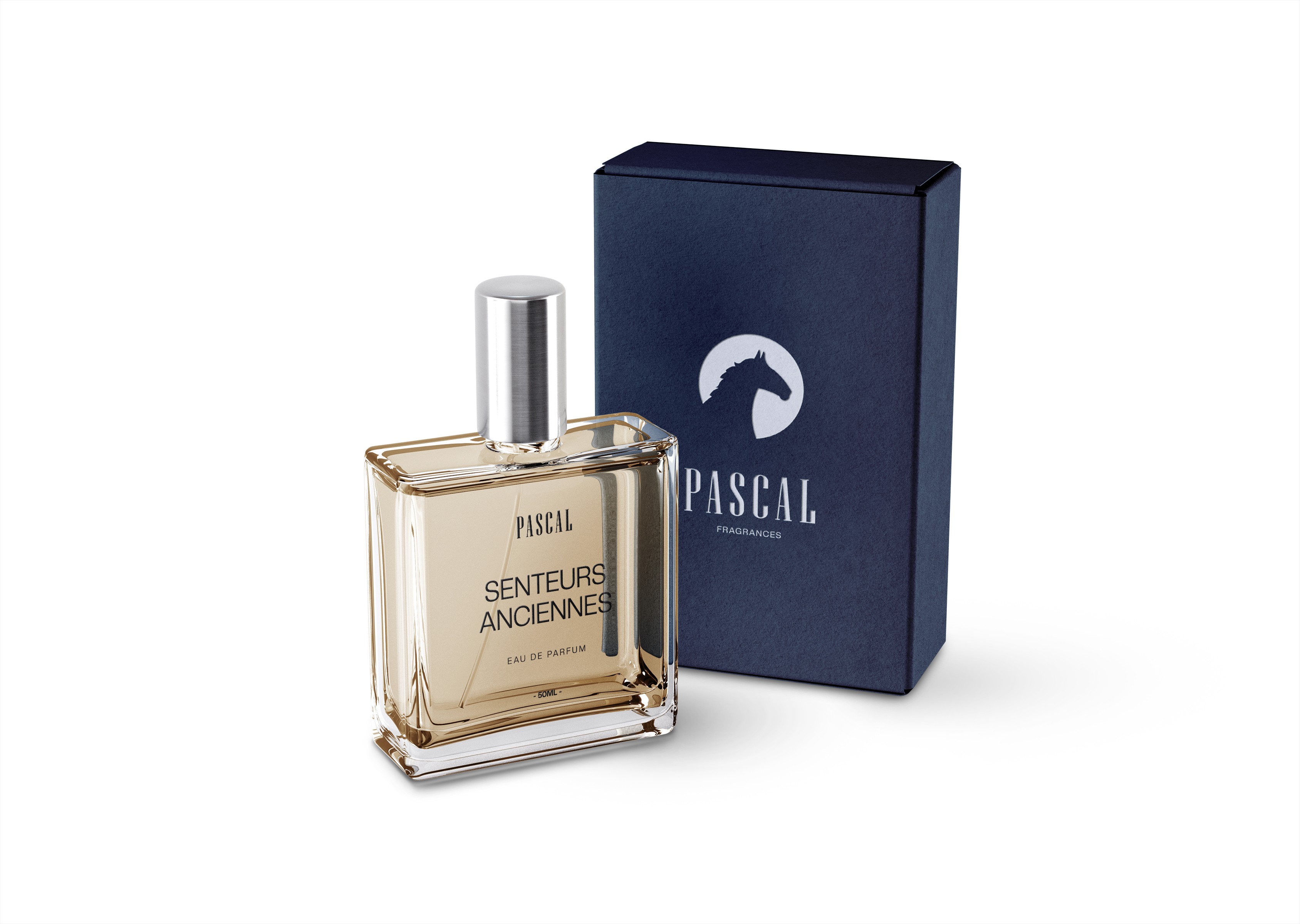 Pascal Cosmetics Company Blue Fragrance Packaging