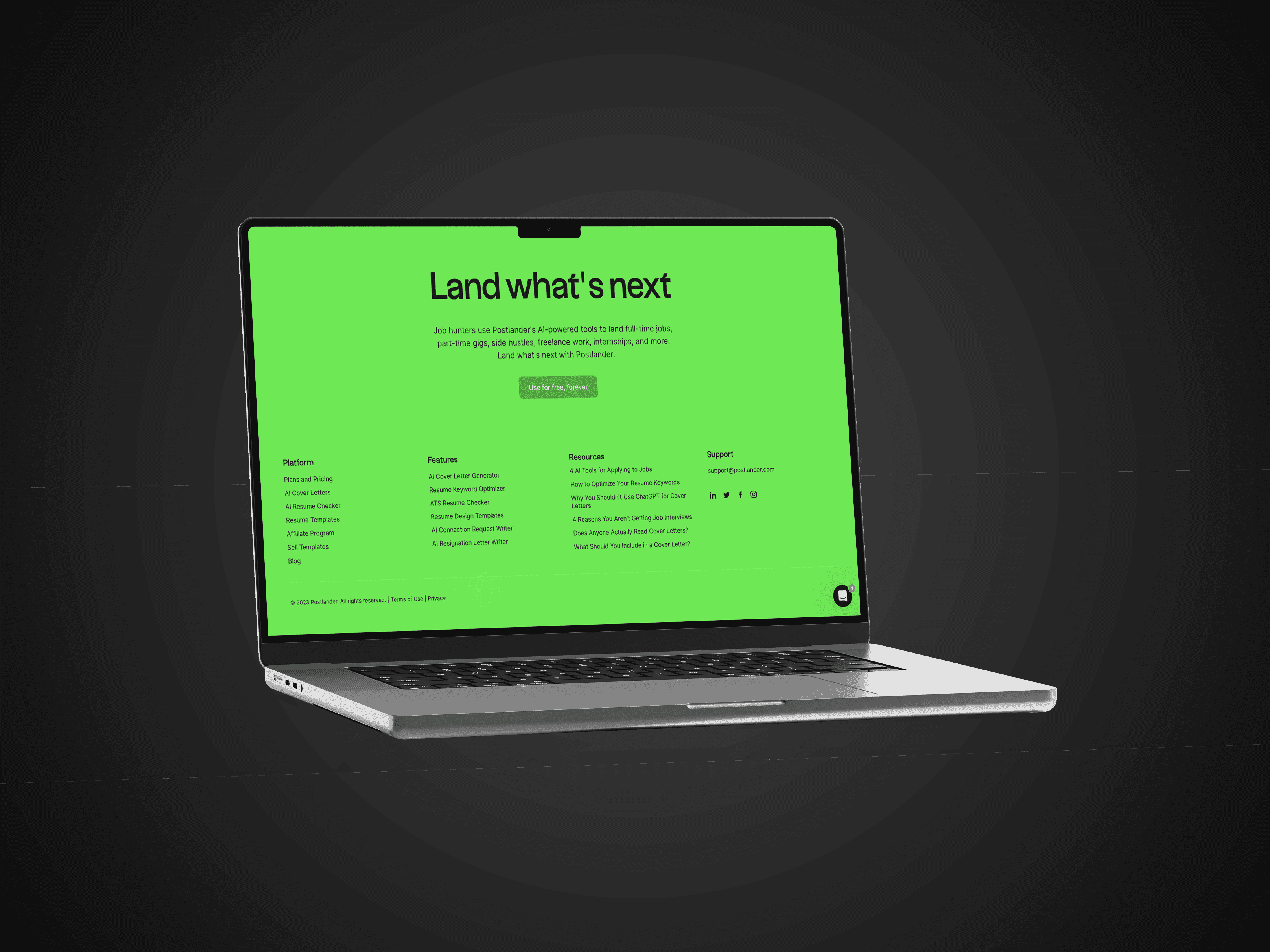 A screenshot from the Stuff page of the website