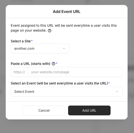 Trigger Meta event from page URL