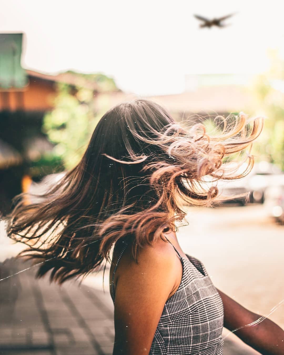 a woman wearing headphone
