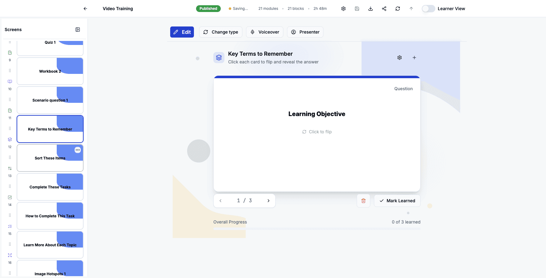 Click the Sort These Items card sorting screen to edit this categorization exercise.