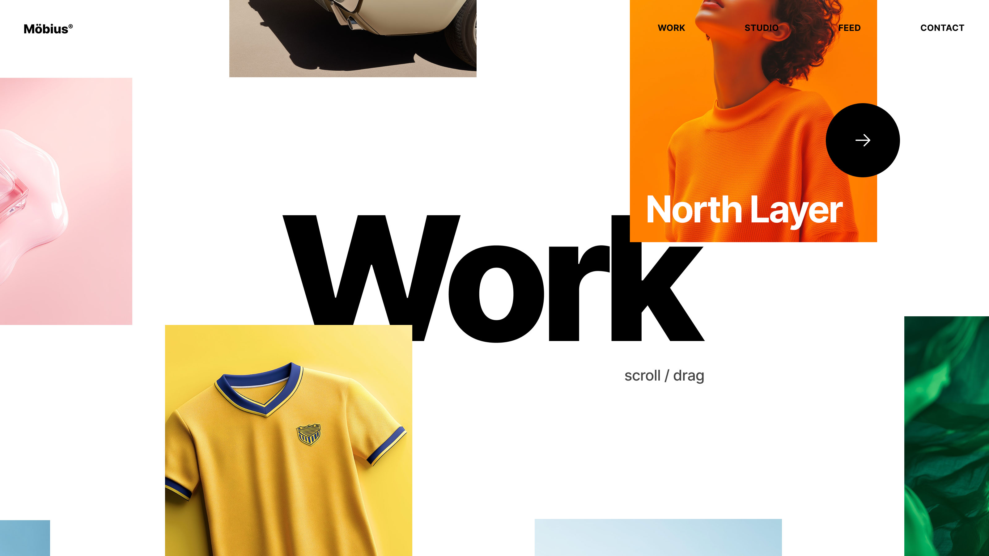 Möbius portfolio website template for studios