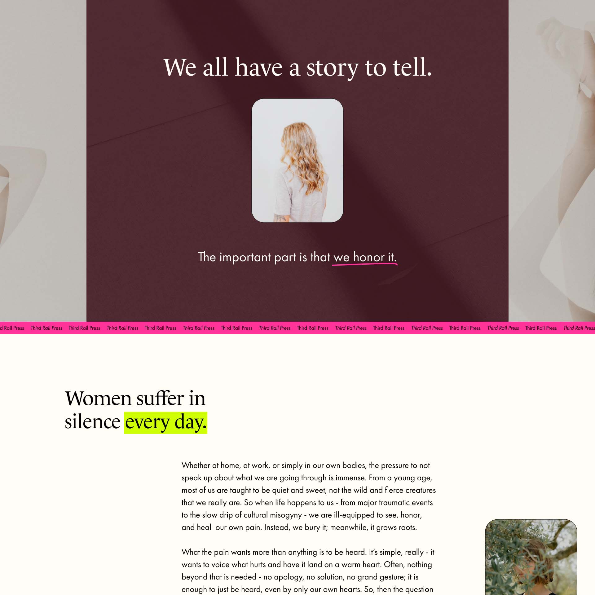 A section from the about page of an independent book publishing company's website