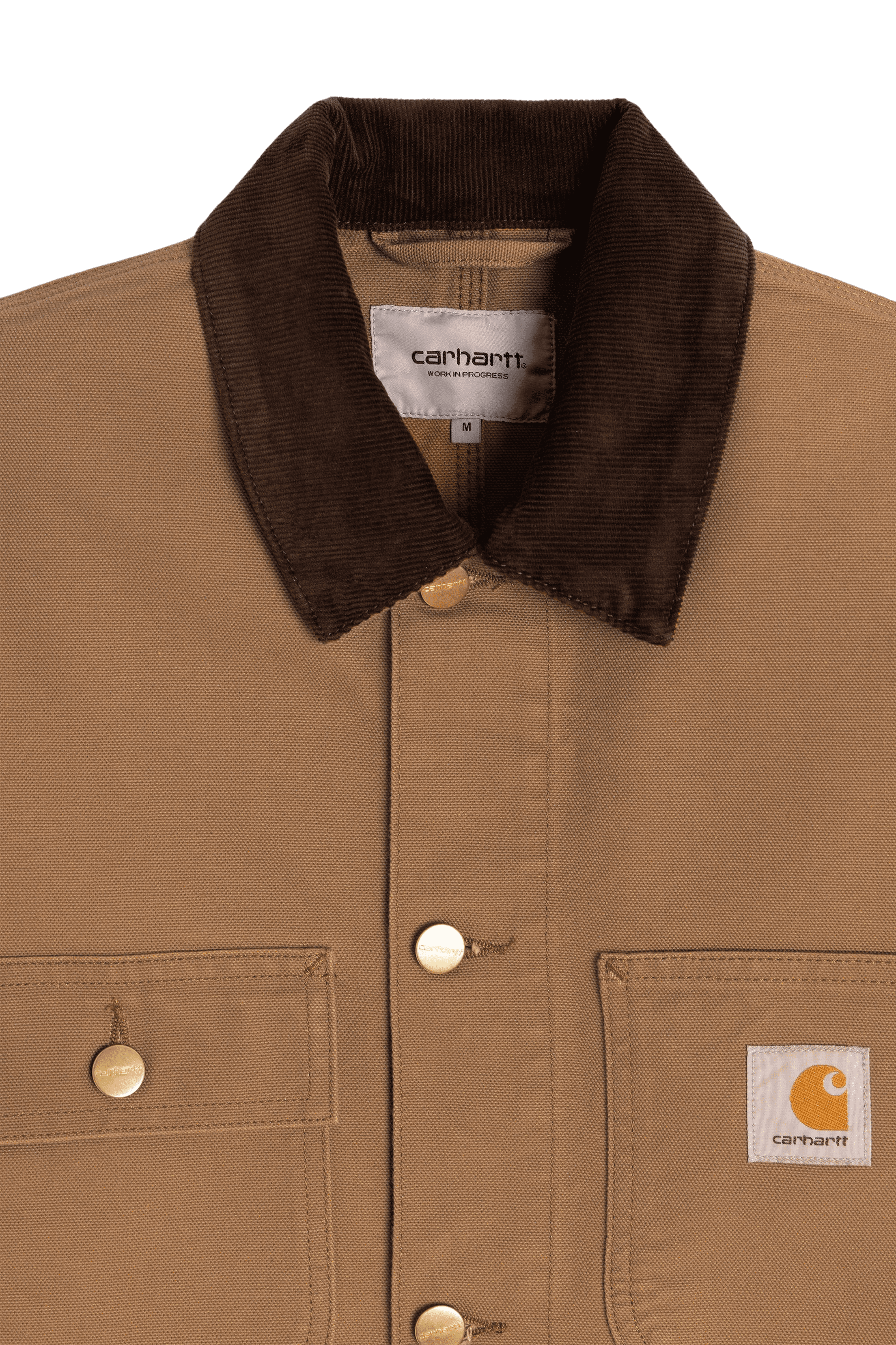 close up center image of a brown jacket