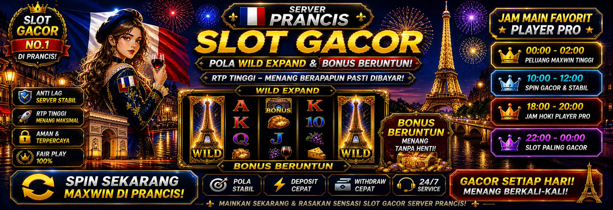 RR44: Info Slot Gacor Server Prancis dengan Pola Wild Expand dan Bonus Beruntun