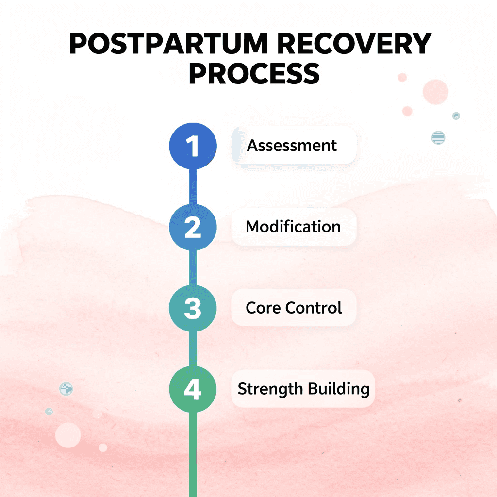  5-step postpartum recovery process infographic
