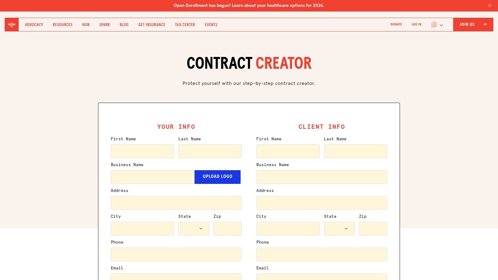 Freelancers Union Contract Creator