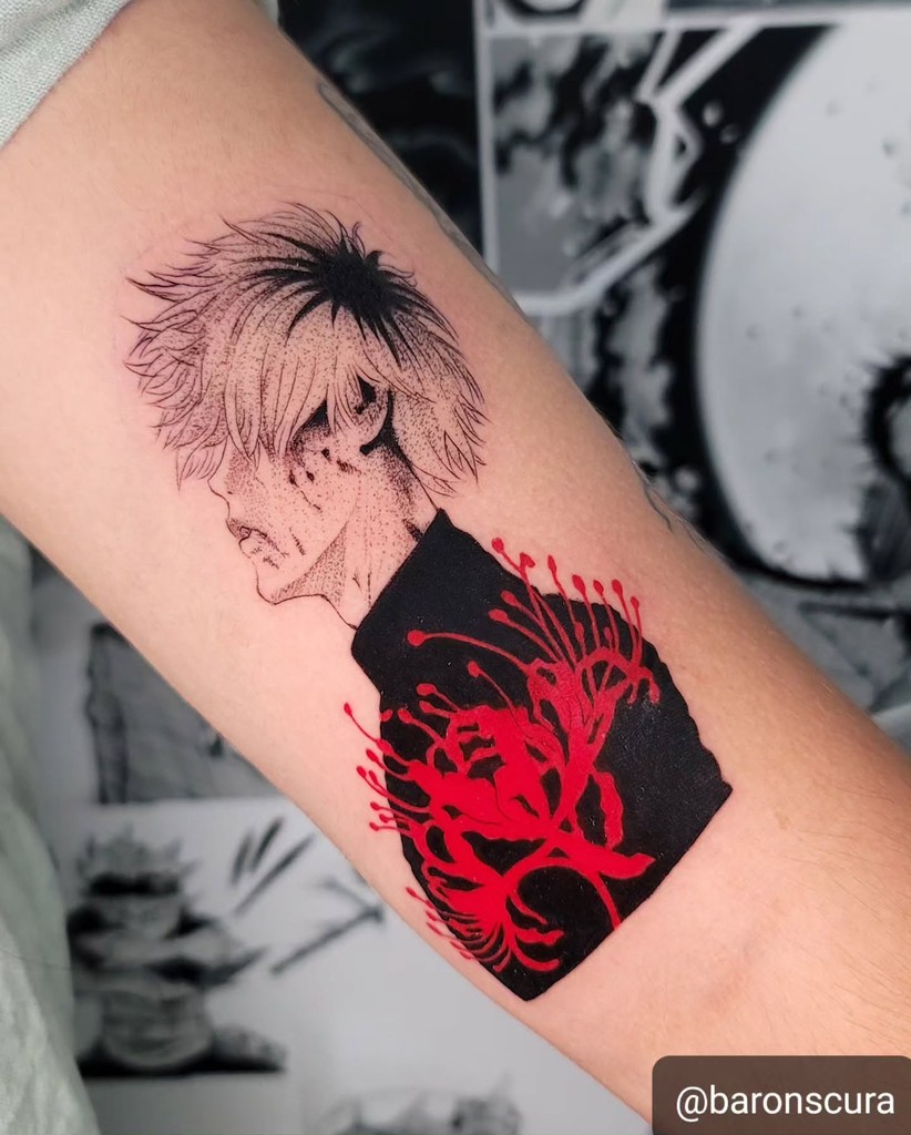 100+ Anime Tattoos from Tokyo Ghoul by The Best Anime Tattoo Artists In ...
