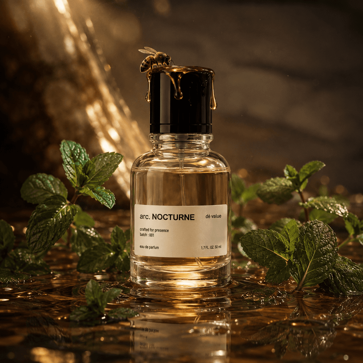 Green perfume bottle