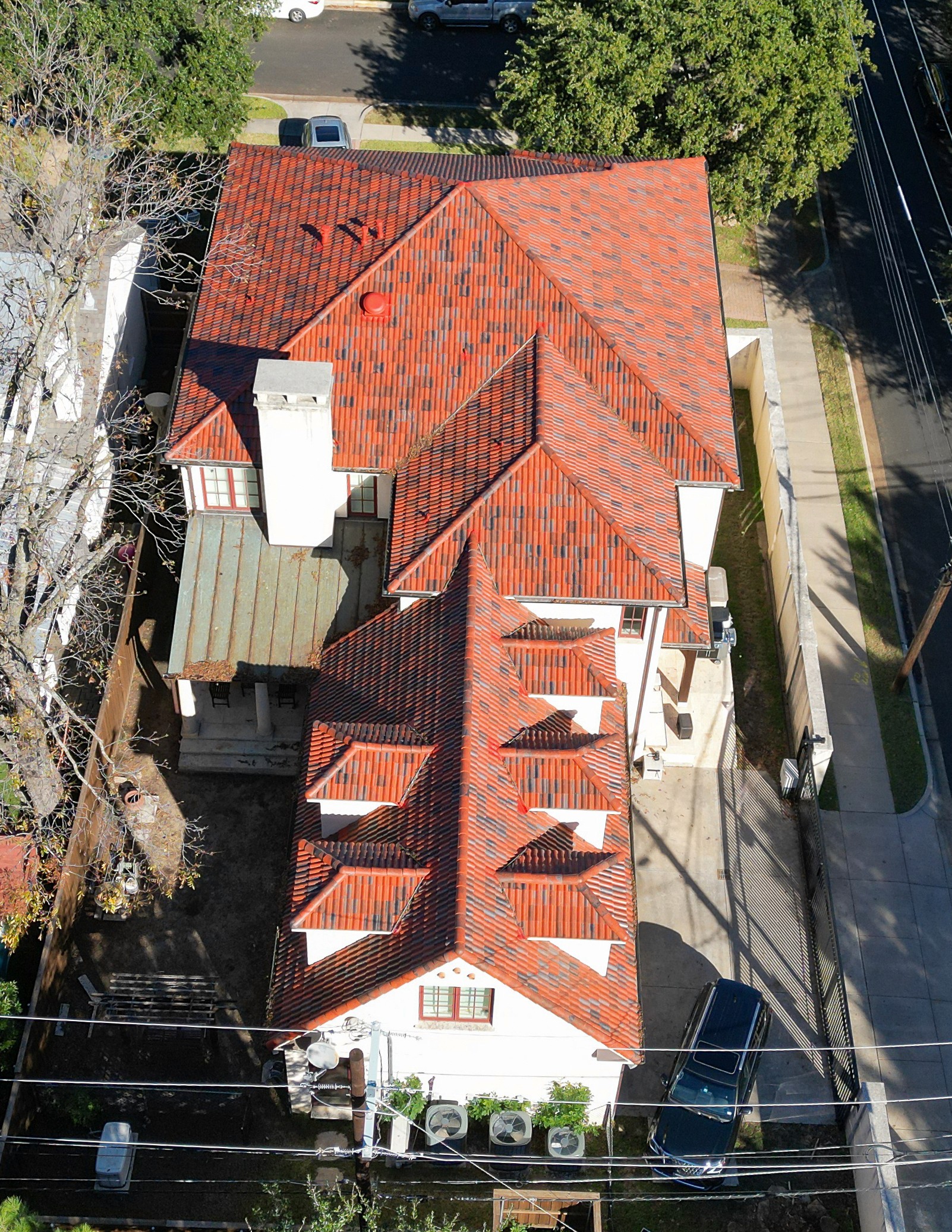 drone shot of Brava tile roof in University Park
