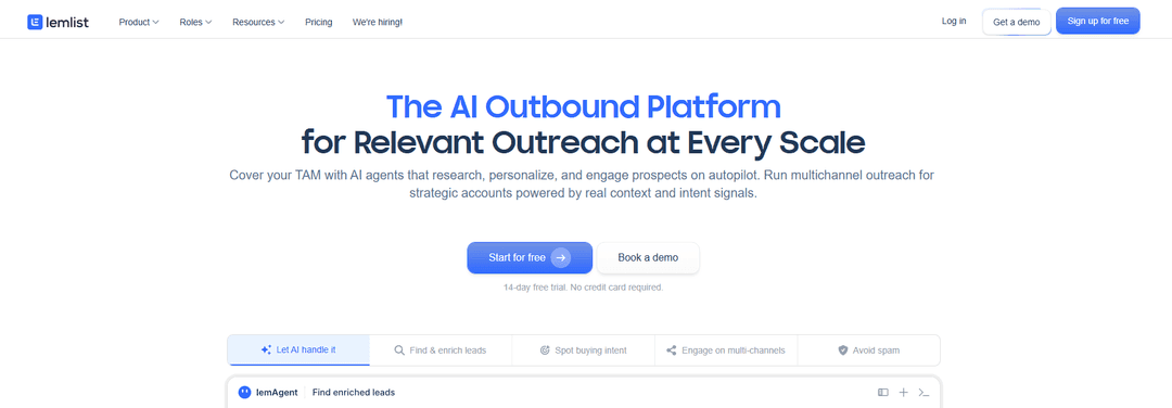 Lemlist campaign view with a personalized email step and multichannel actions