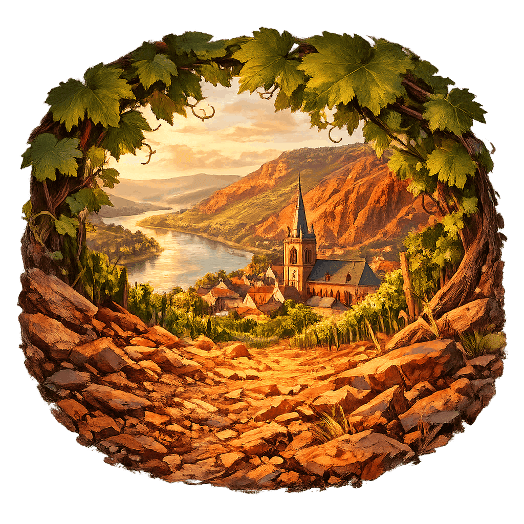 Detailed graphic of the Roter Hang wine region.