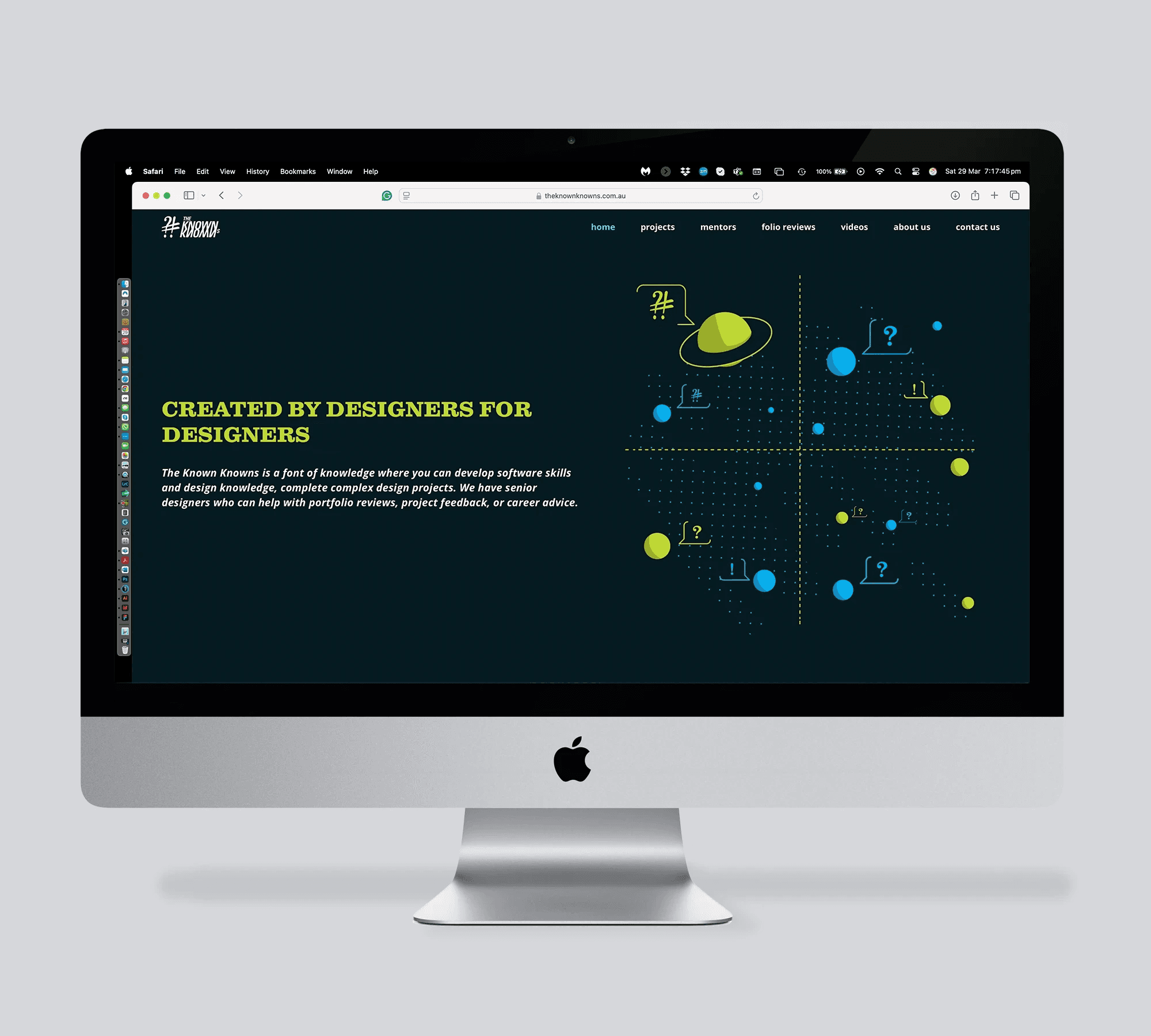 Image of The Known Knowns website on a mac computer