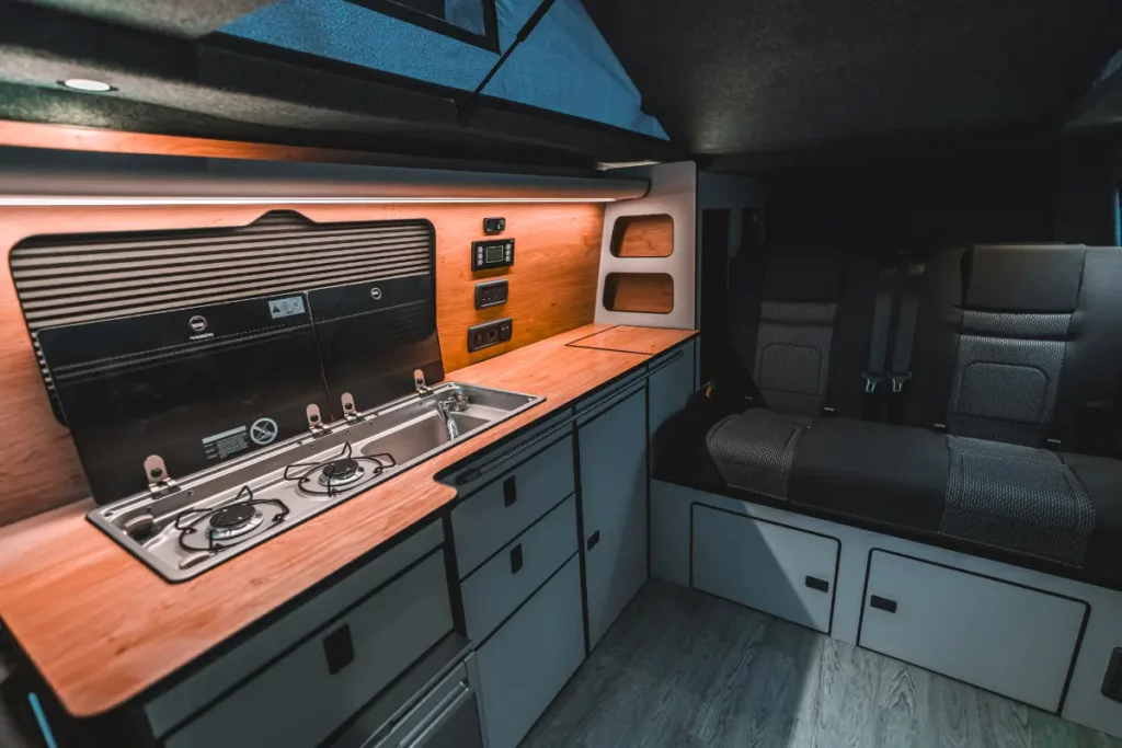 VW transporter campervan interior kitchen design