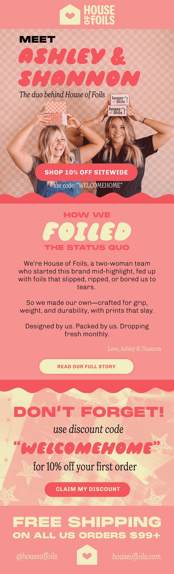 House of foils email design