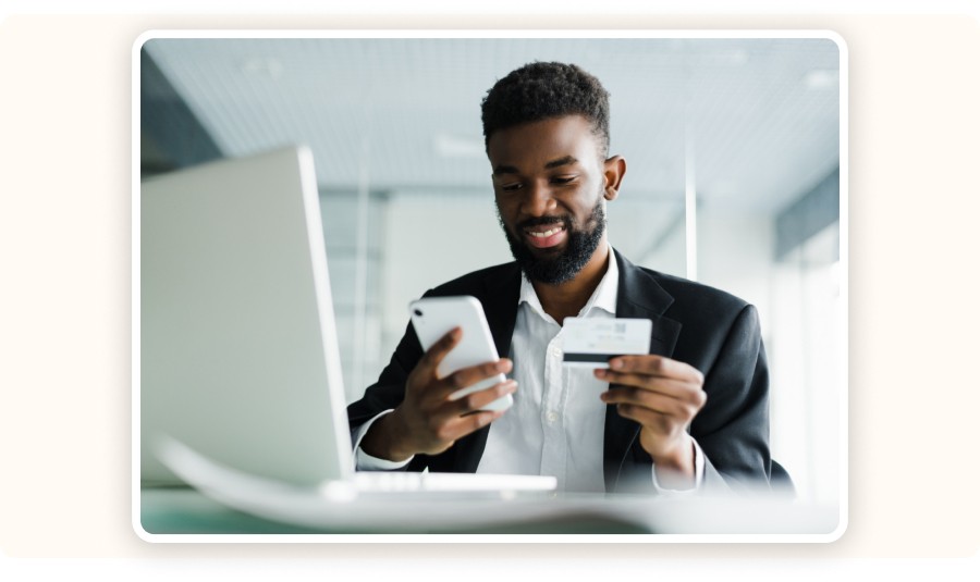 Credit card and smartphone