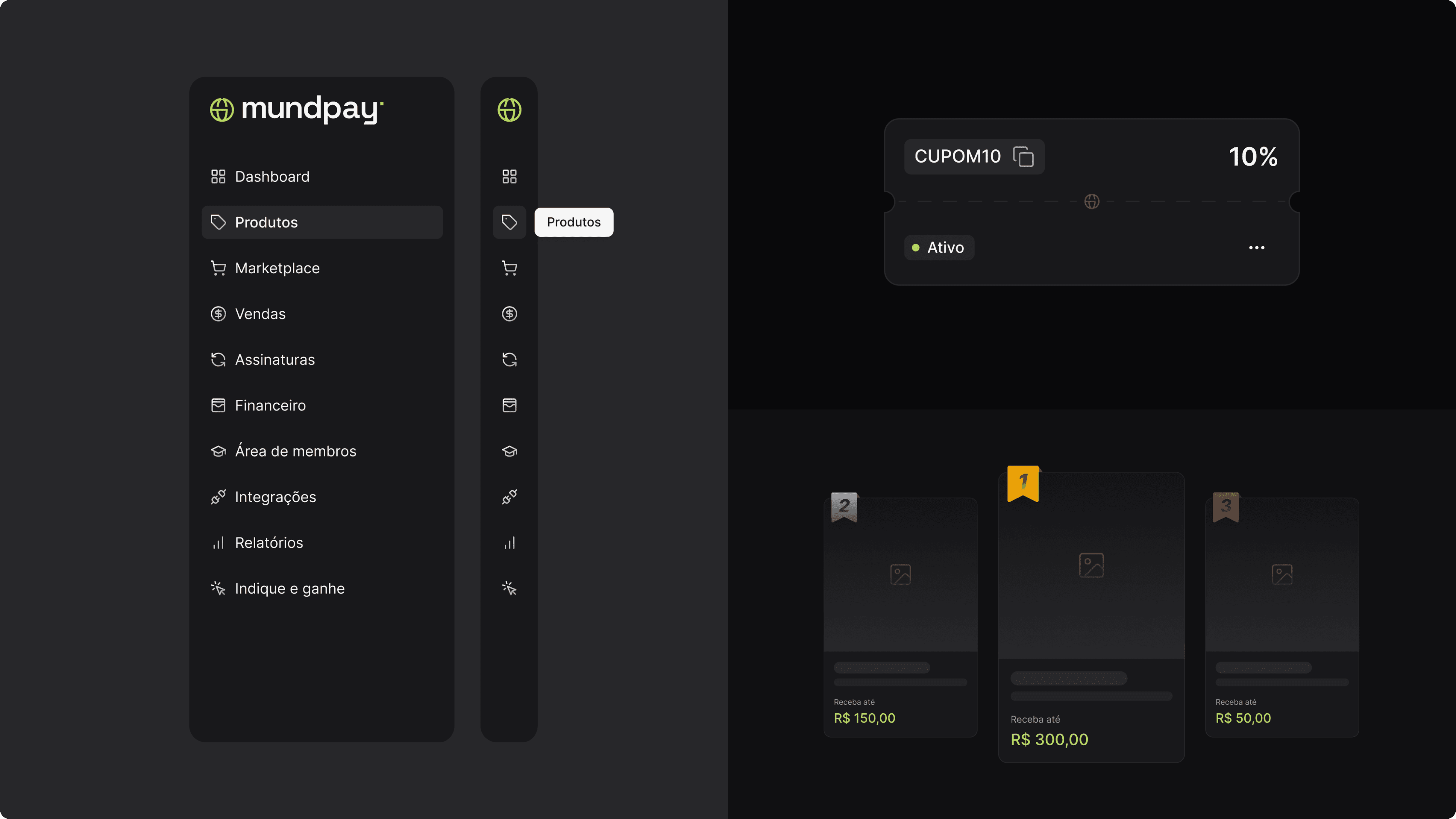 Mockup do site da Mundpay