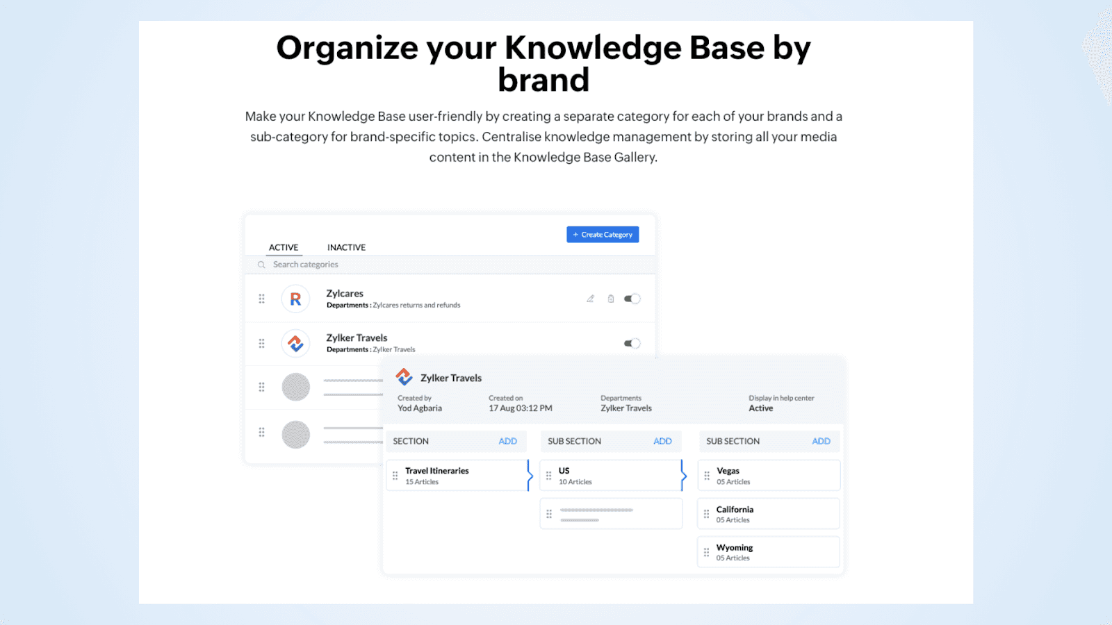 Zoho Desk empowers knowledge management