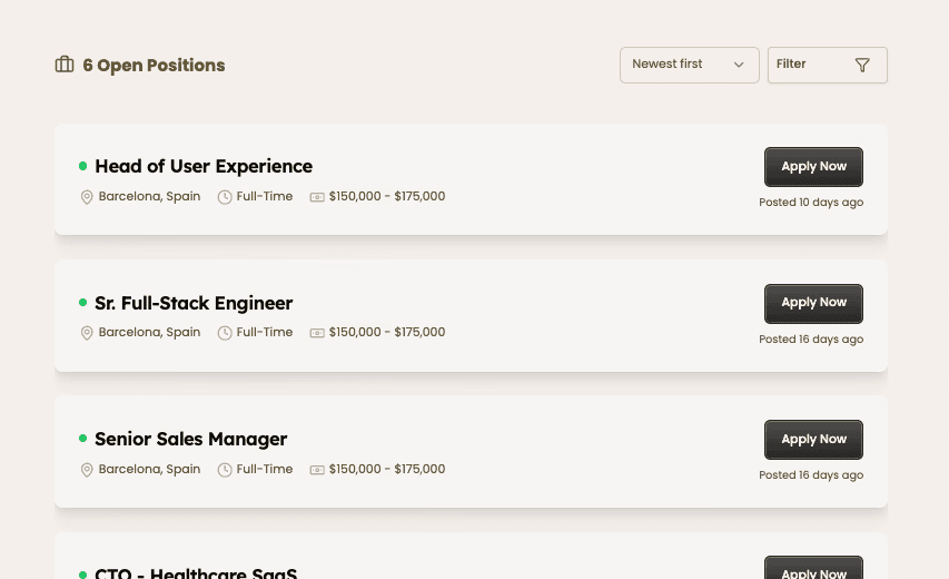 Free jobs integration on your website - Happlicant