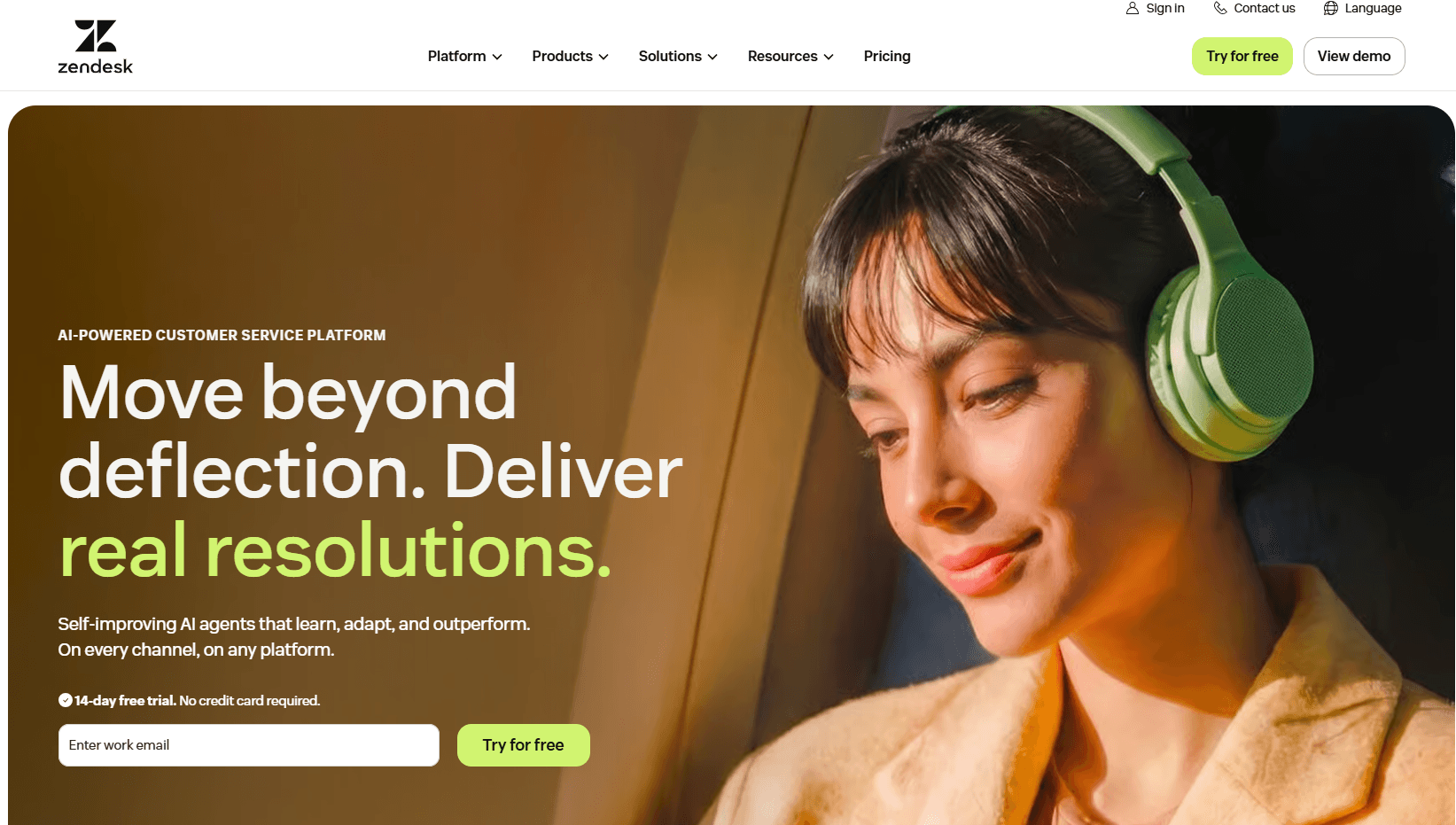 Zendesk AI Agents settings showing the connected help centre as knowledge source